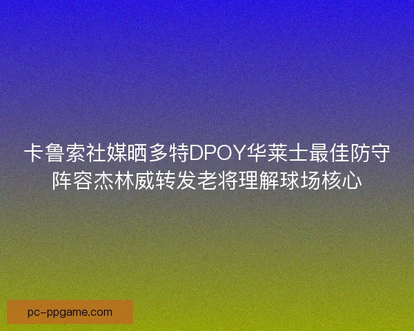 卡鲁索社媒晒多特DPOY华莱士最佳防守阵容杰林威转发老将理解球场核心